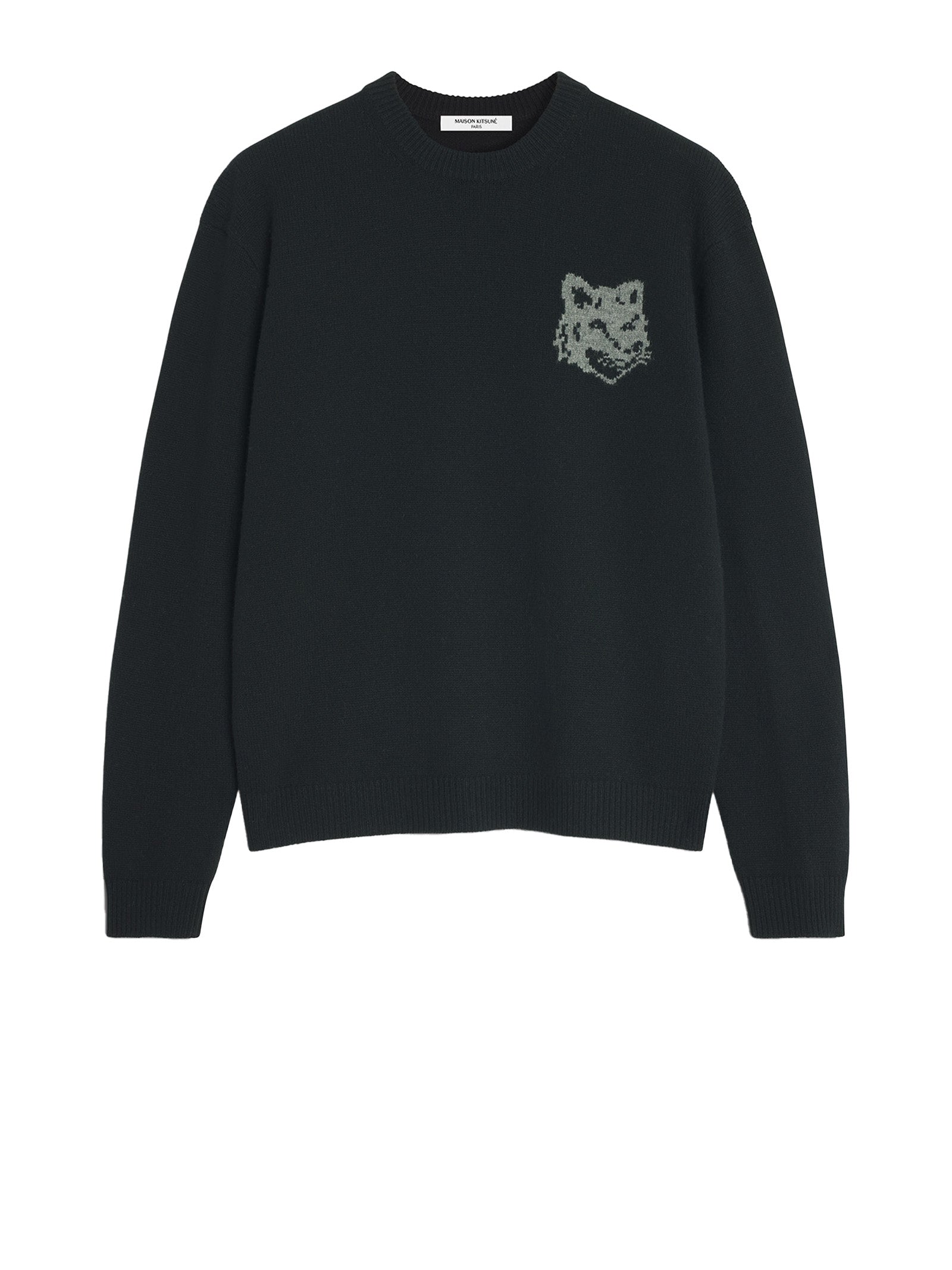 MAISON KITSUNE Sweaters Black/medium Grey melange Wool