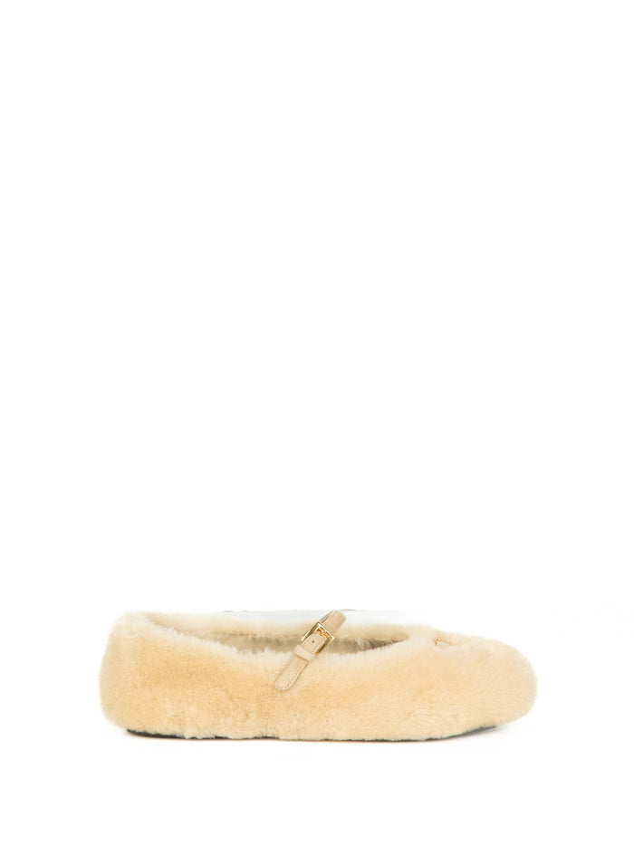 Prada Flat Shoes Travertino Ovis Aries