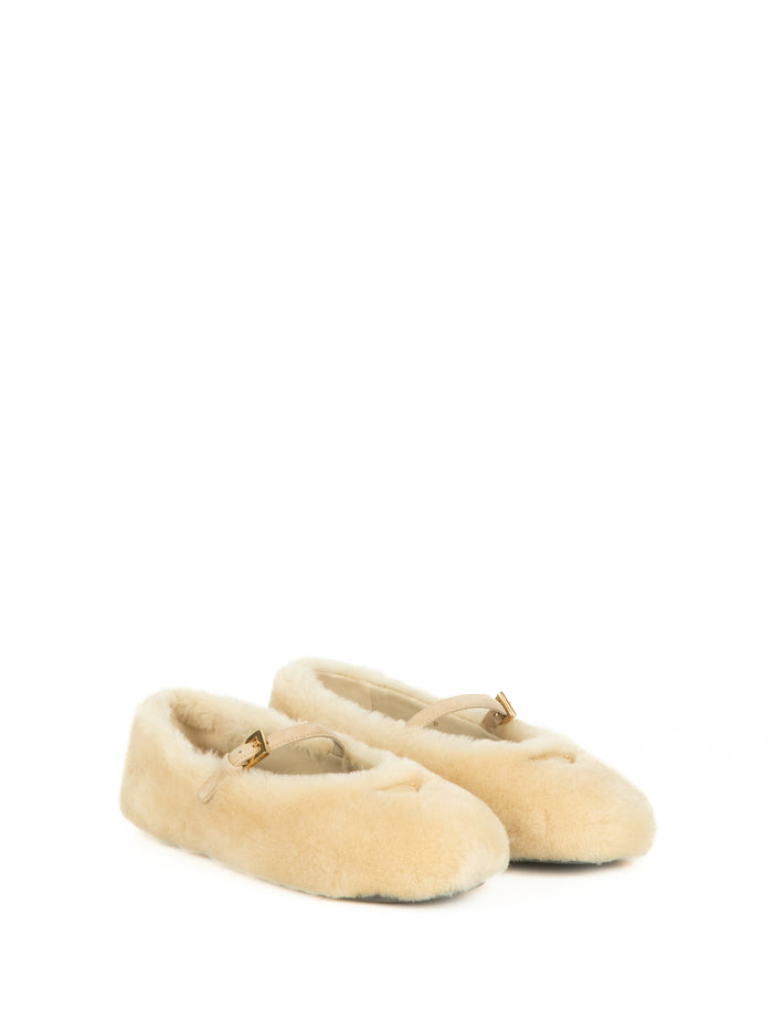 Prada Flat Shoes Travertino Ovis Aries