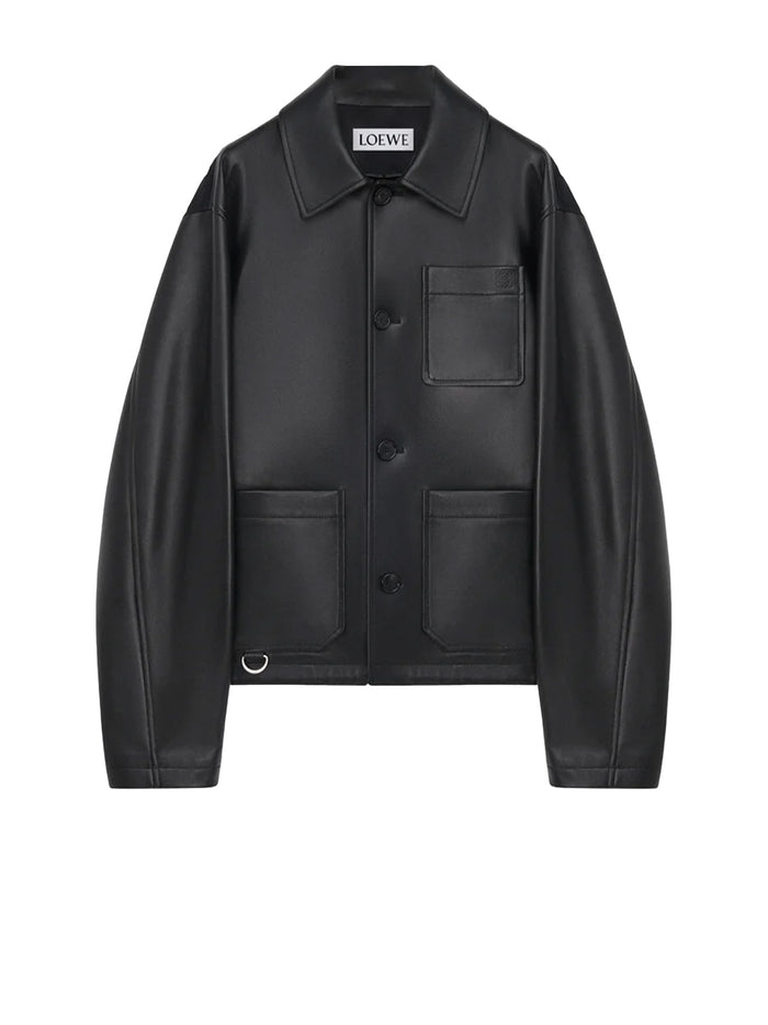 Loewe Coats Black Polyamide Lambskin