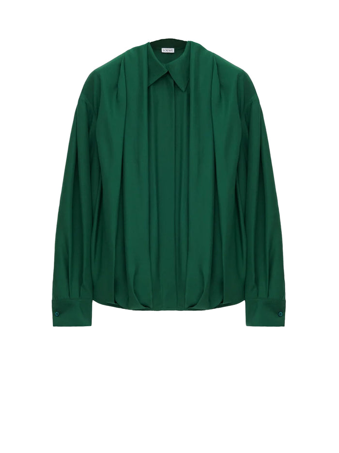 Loewe Shirts Green Silk Pl