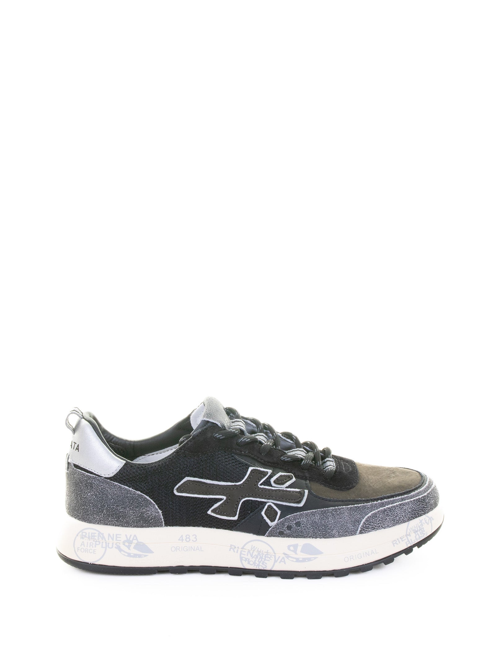 Premiata Sneakers Black Textile Leather Rubber