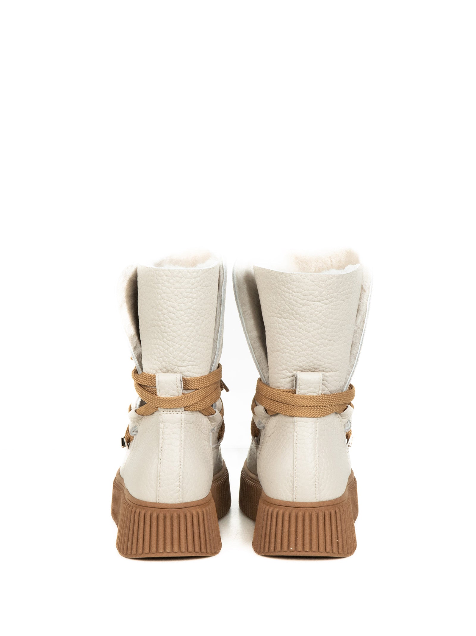 Lorenzo Mari Boots Avorio Taupe Pebbled Leather Upper