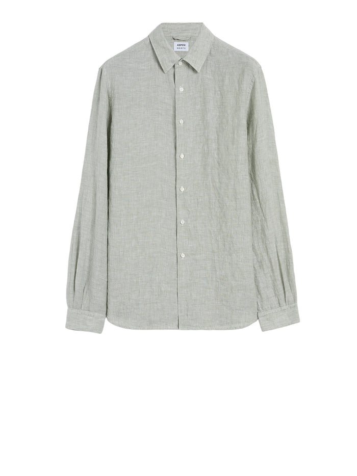 Aspesi Shirts Green Linen