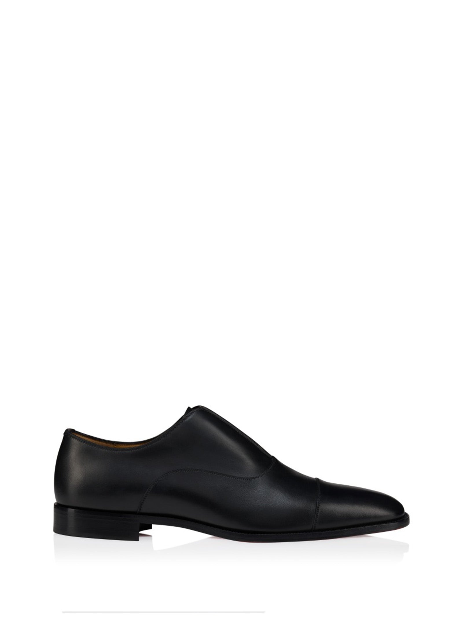Louboutin Flat Shoes Black Co Silk Goat