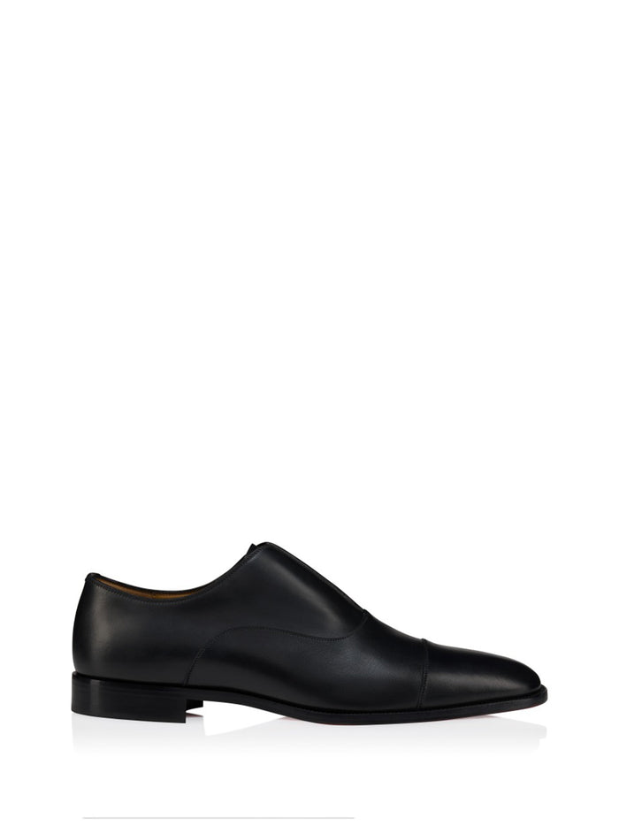 Louboutin Flat Shoes Black Co Silk Goat