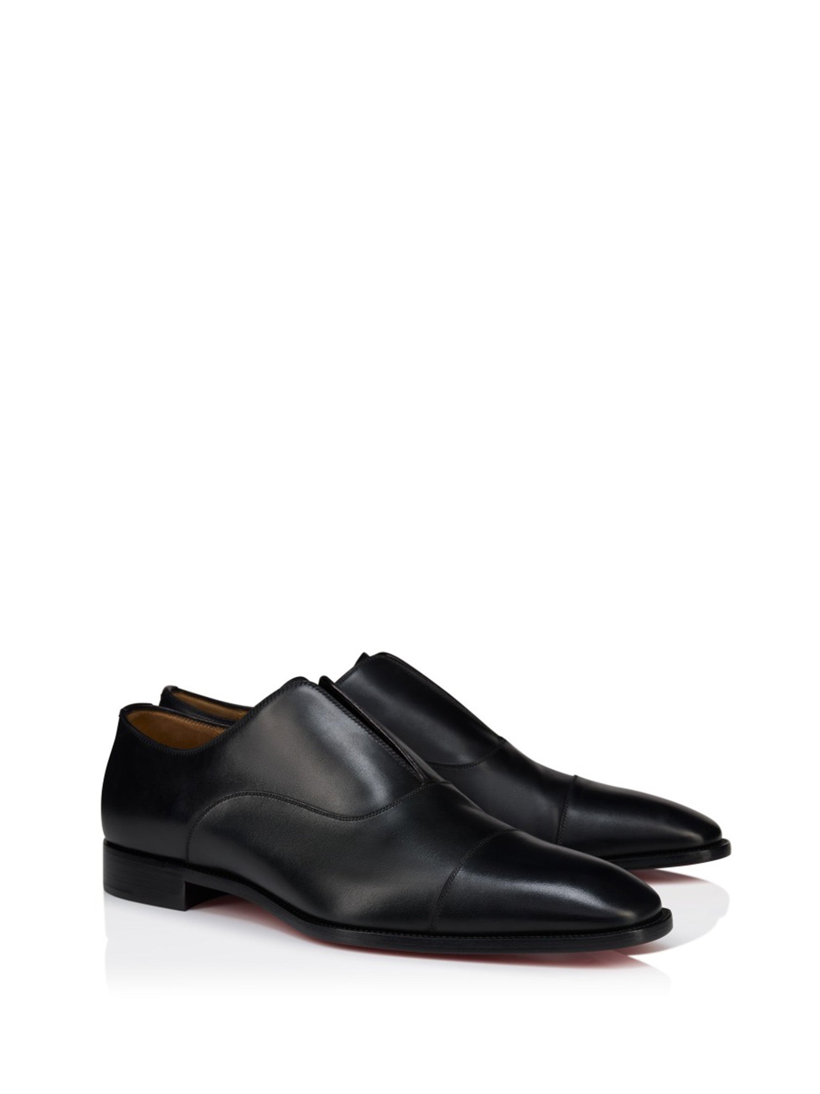Louboutin Flat Shoes Black Co Silk Goat