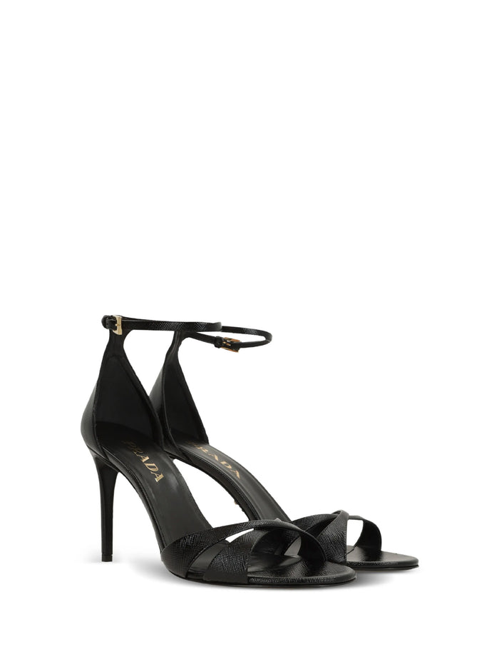 Prada Sandals Black Calf Leather