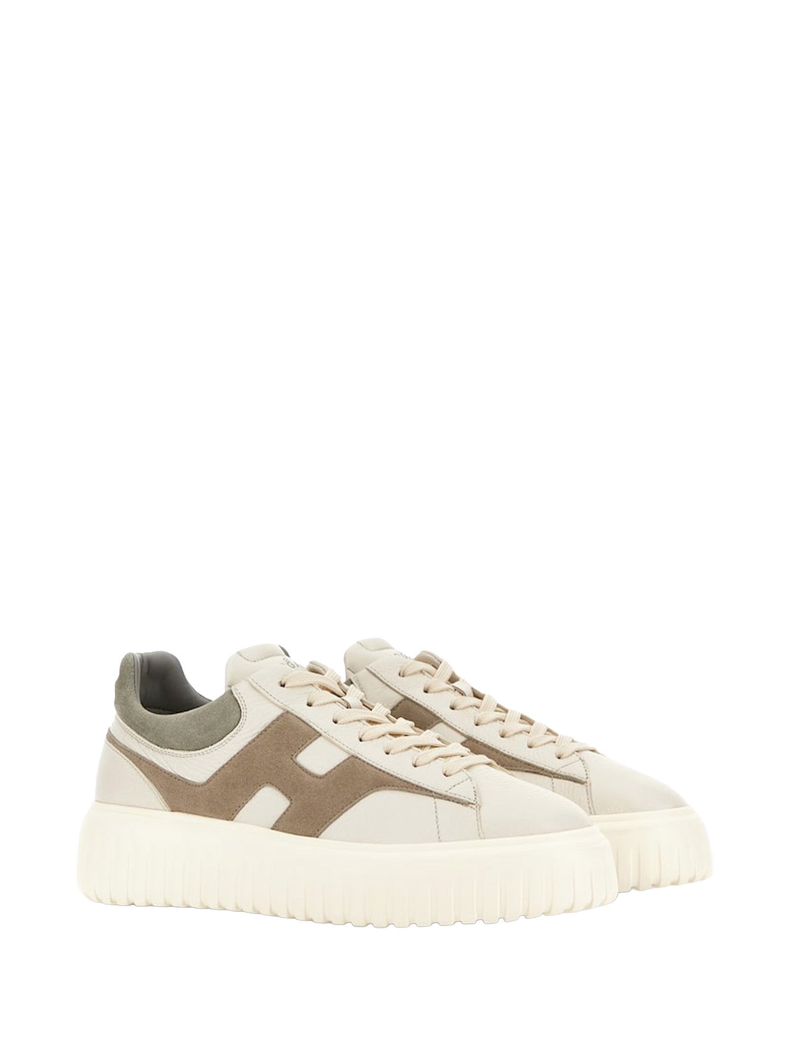 Hogan Sneakers Off-white / Taupe Olive Leather