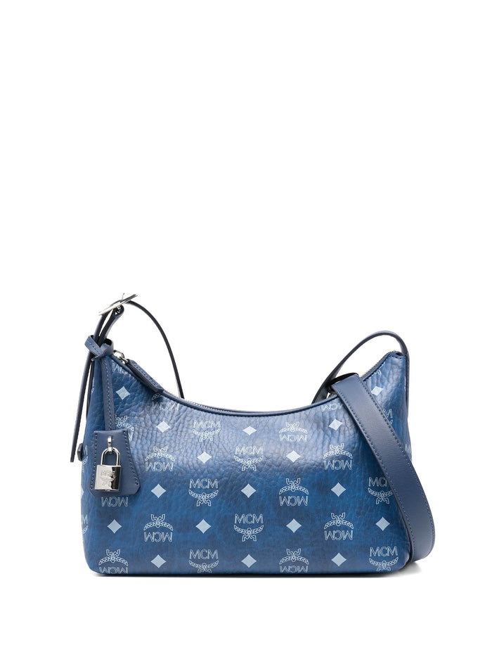 MCM Bags Blue Visetos Polyurethane Polyester Cotton