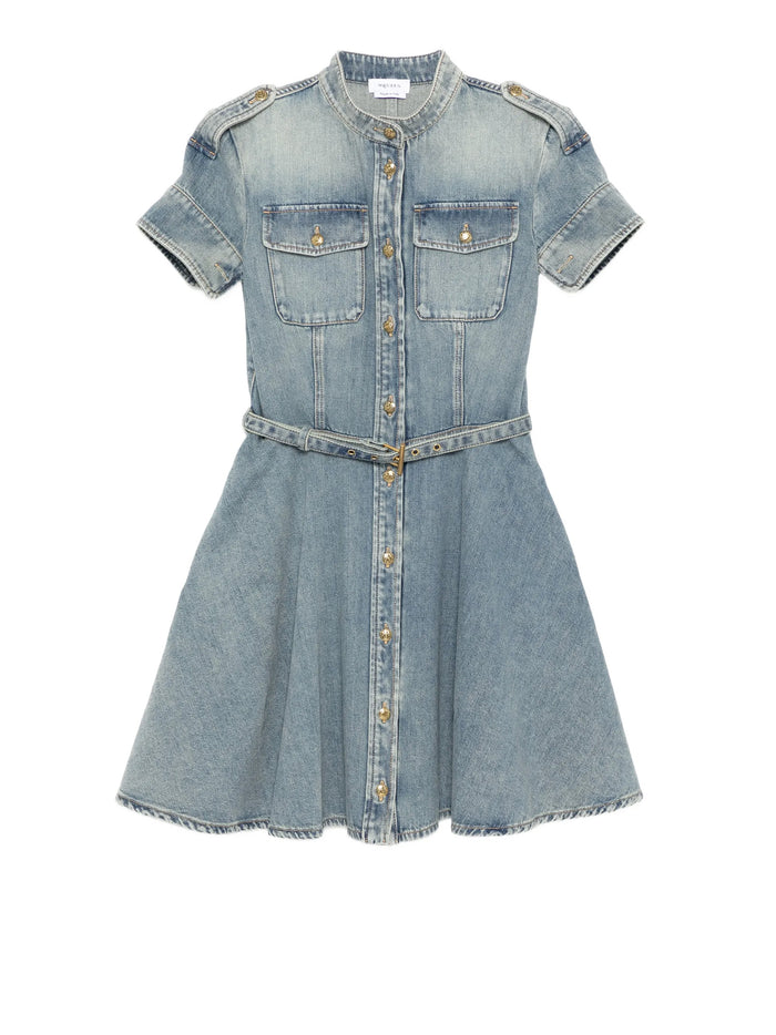 Alexander Mcqueen Dresses Light Blue Wash