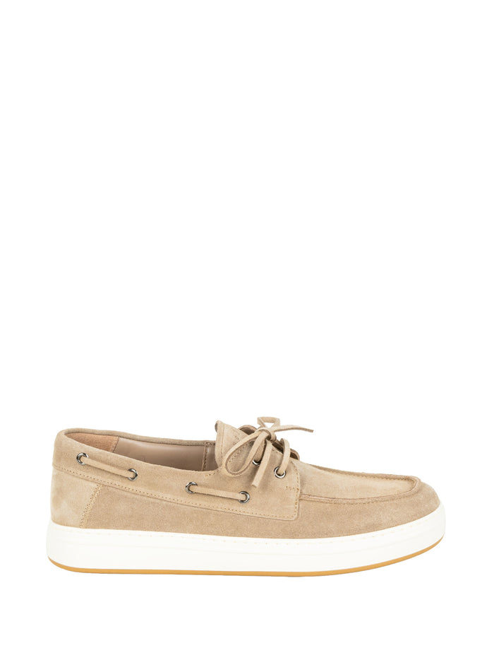 Hogan Flat Shoes Beige Leather