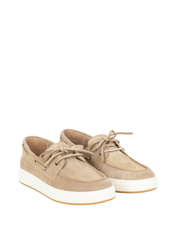 Hogan Flat Shoes Beige Leather