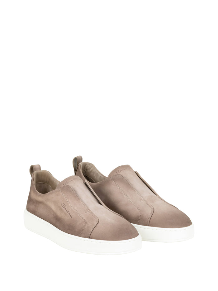 Santoni Sneakers Beige Leather