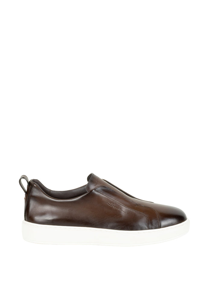 Santoni Sneakers Brown Leather