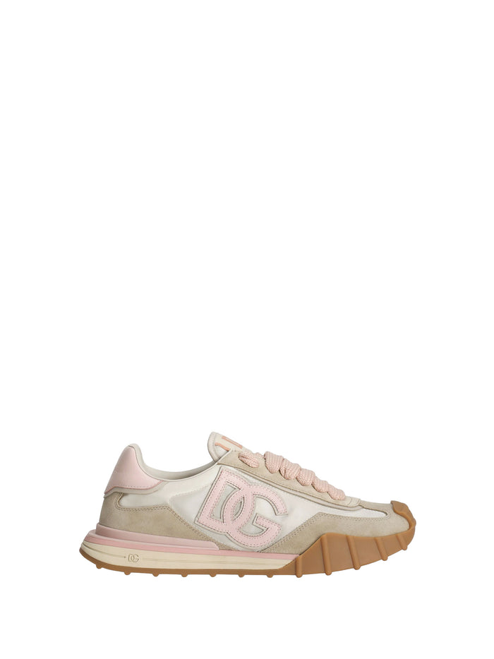 Dolce & Gabbana Sneakers Avorio Rosa Leather