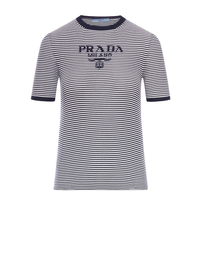 Prada Sweaters Blue Silk
