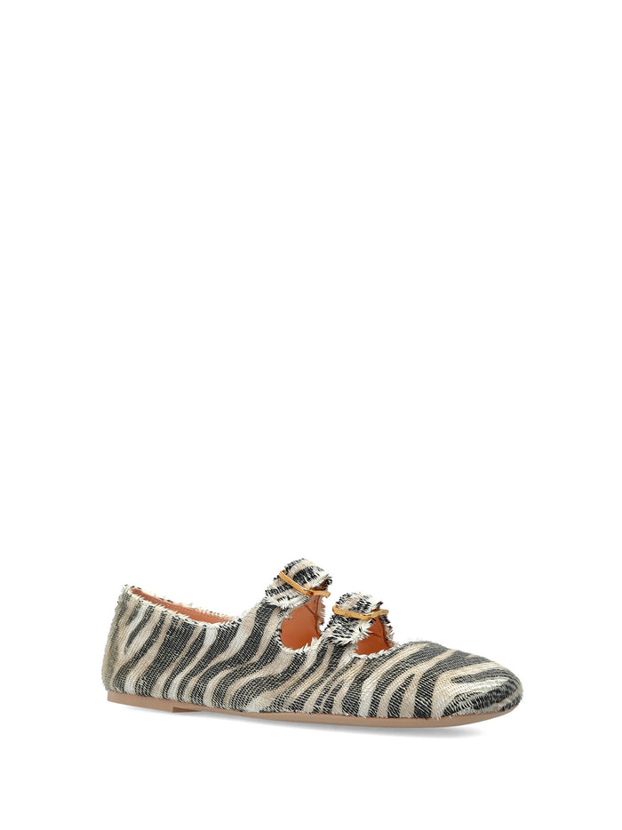 Agl Flat Shoes Black White Basic Pelle