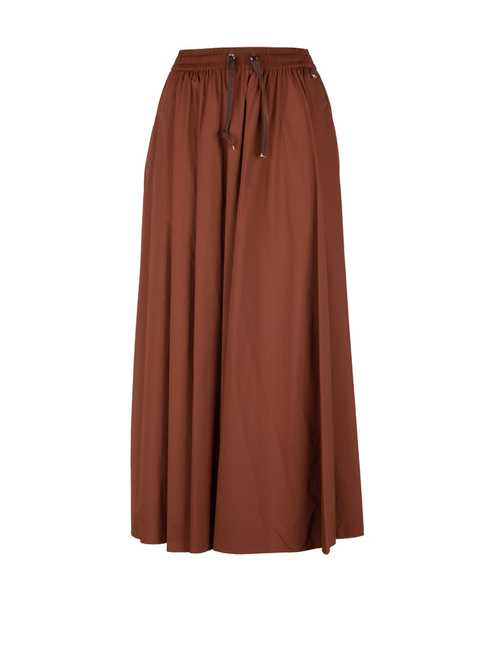 Herno Skirts Leather Brown Polyamide Elastane