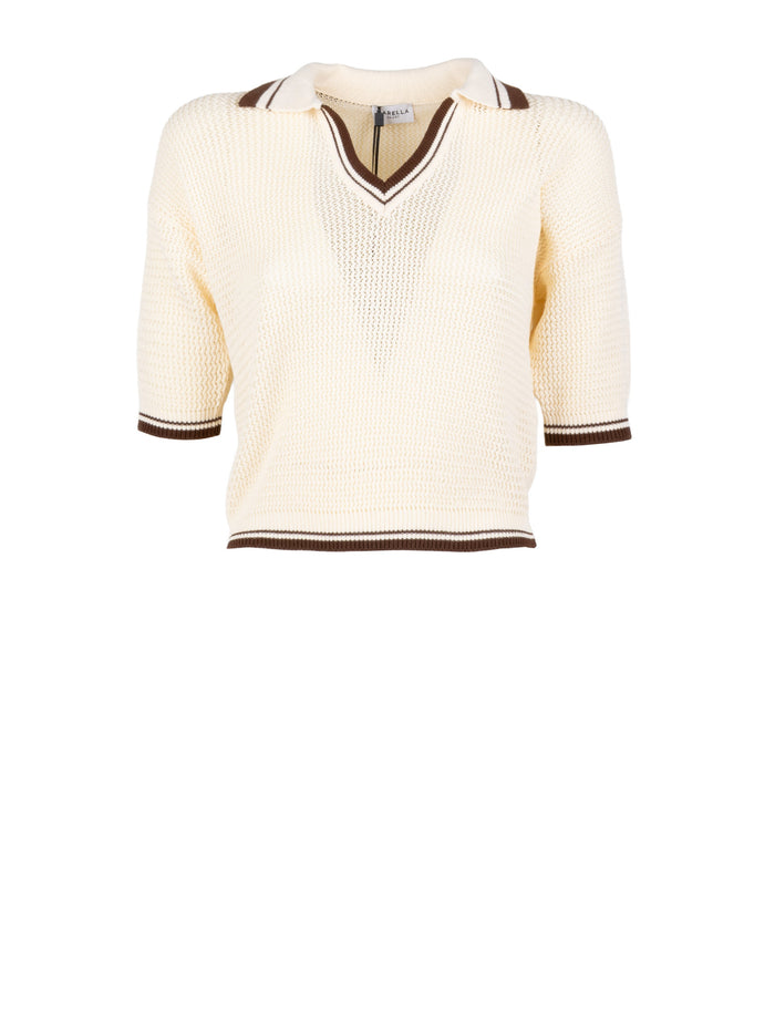 Marella T-Shirts And Polos Crema Marrone
