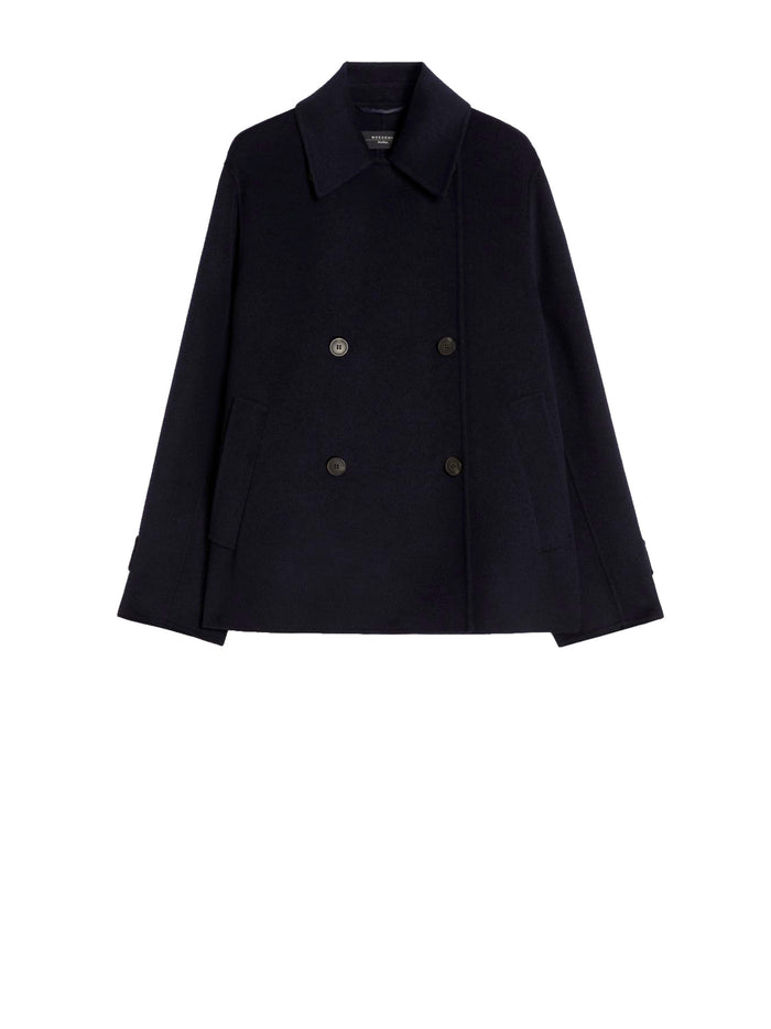 Max Mara Weekend Coats Blue Lana Vergine Poliammide