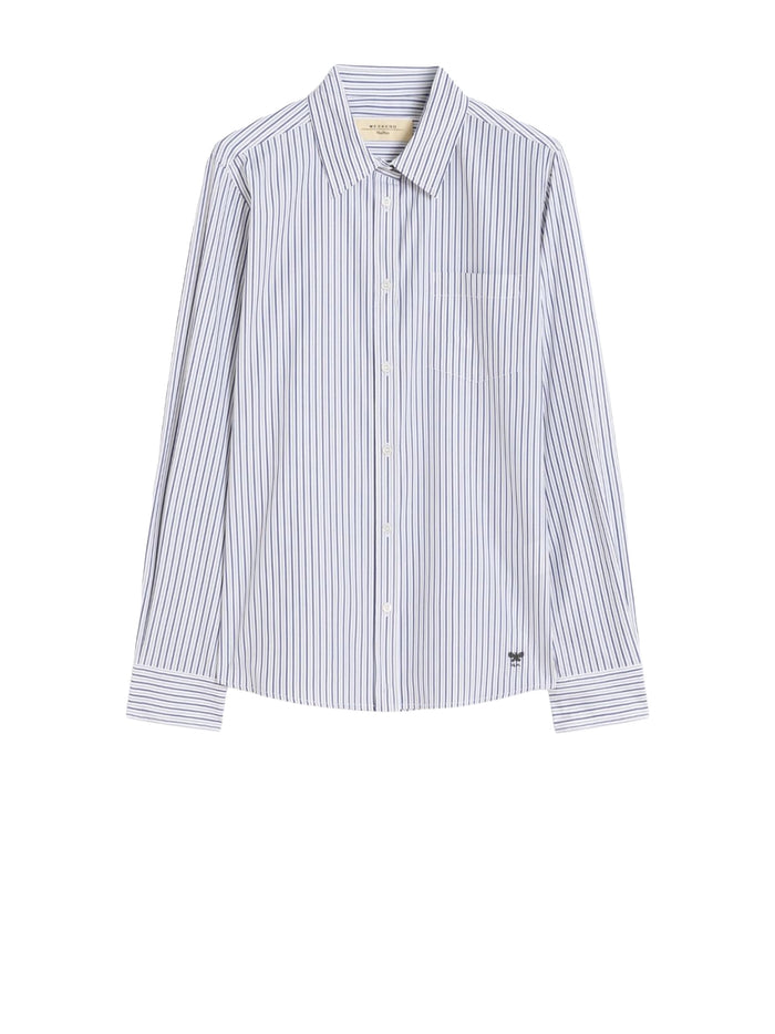 Max Mara Weekend Shirts Bianco/ Blu Cotone