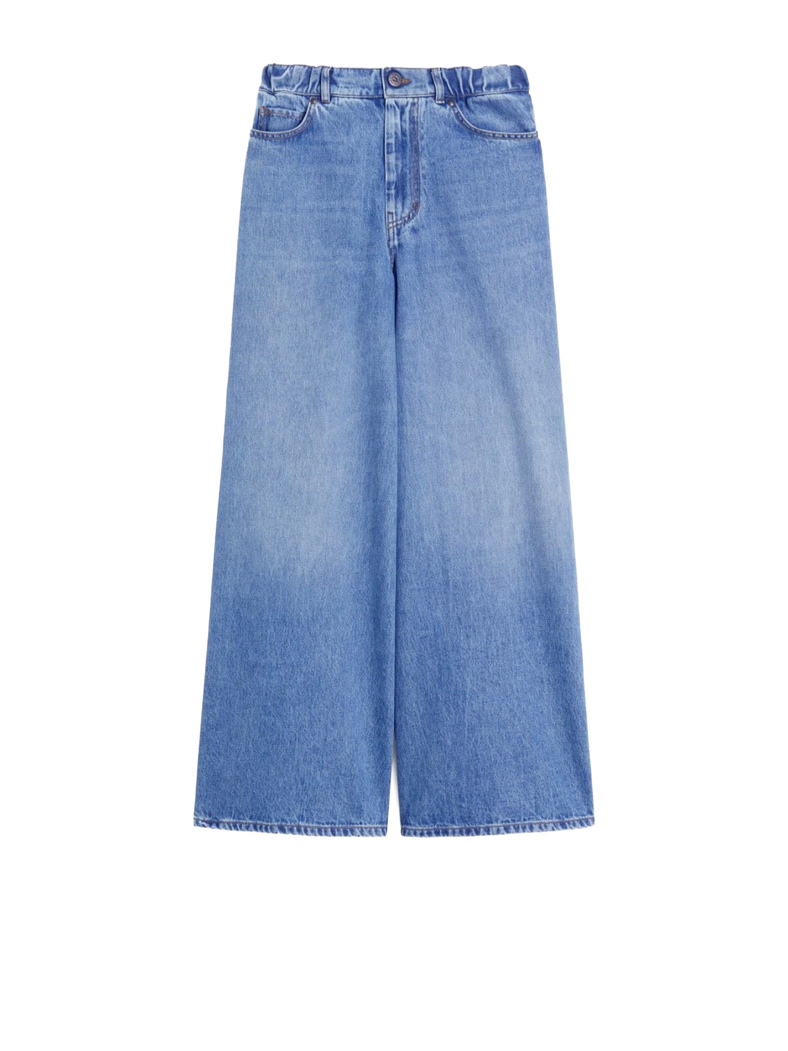 Max Mara Weekend Trousers Indaco Chiaro Cotone