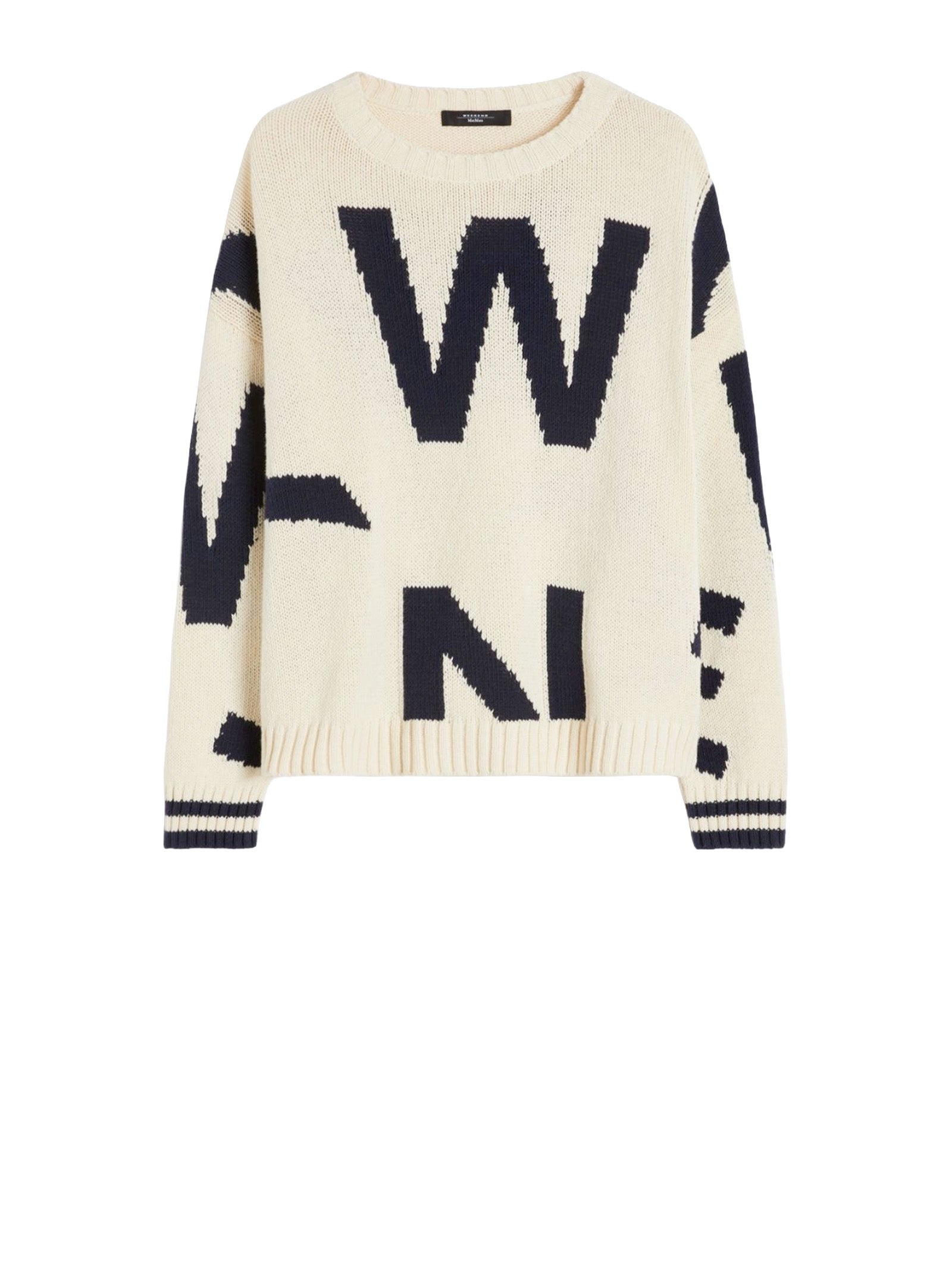 Max Mara Weekend Sweaters Dis. Scritta Cotone Acrilica