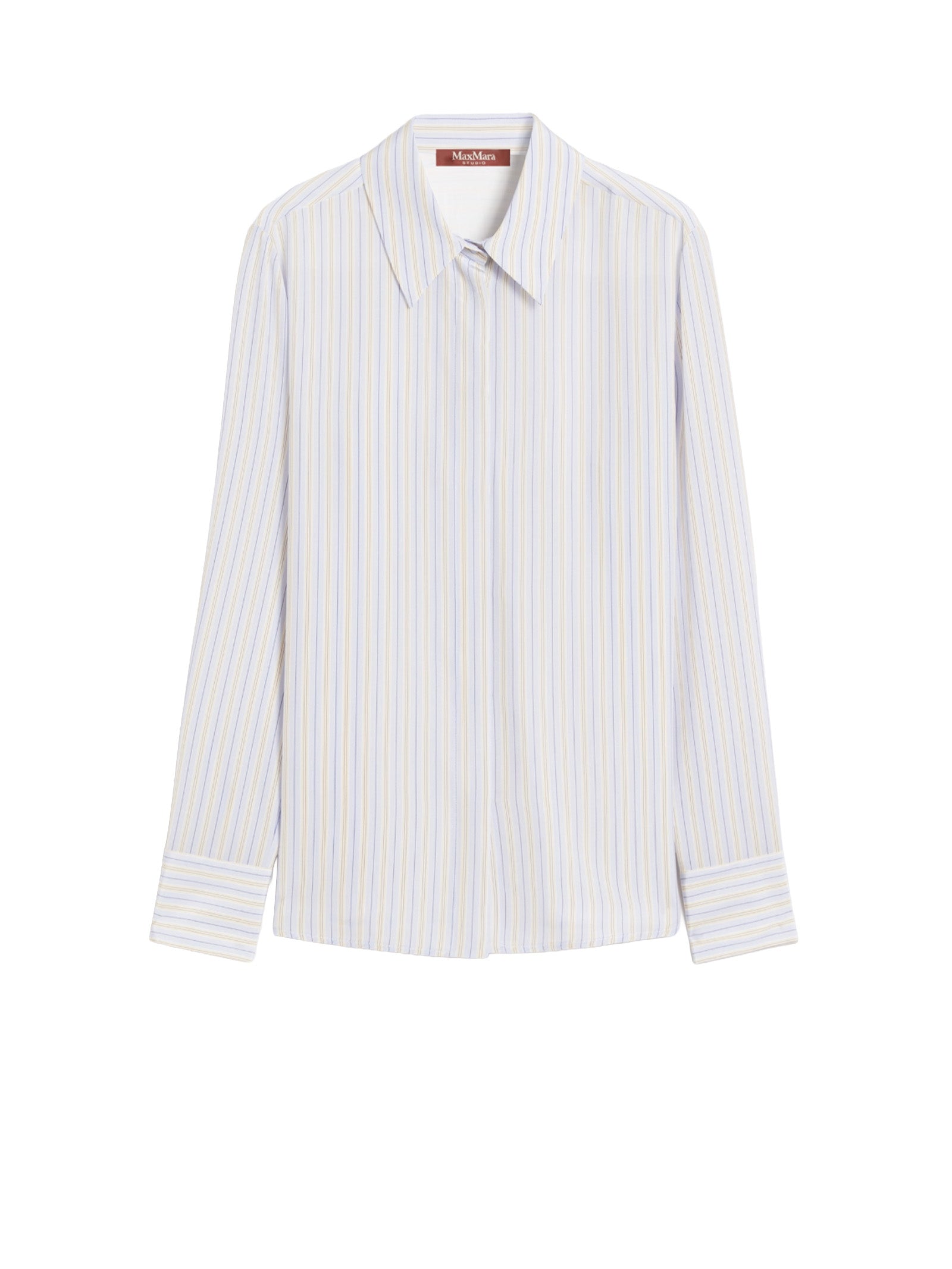 Max Mara Studio Shirts Clear Blue Seta