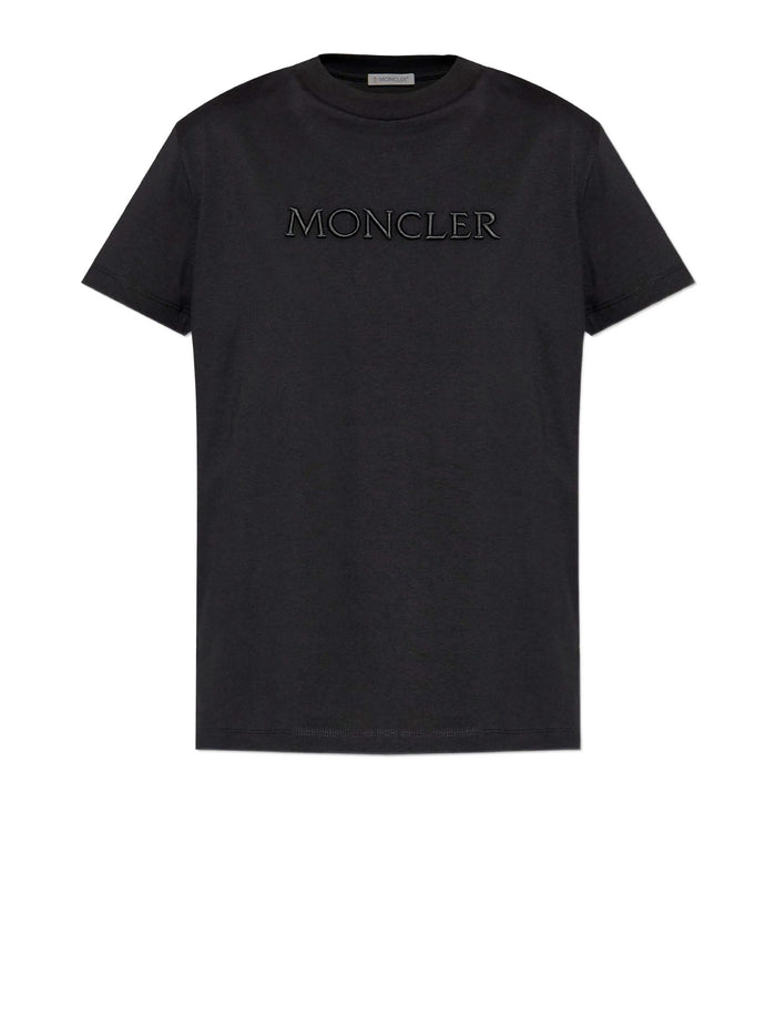 Moncler T-Shirts And Polos Black Cotton