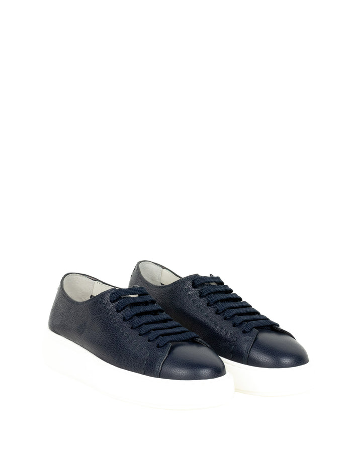 Santoni Sneakers Blue Leather
