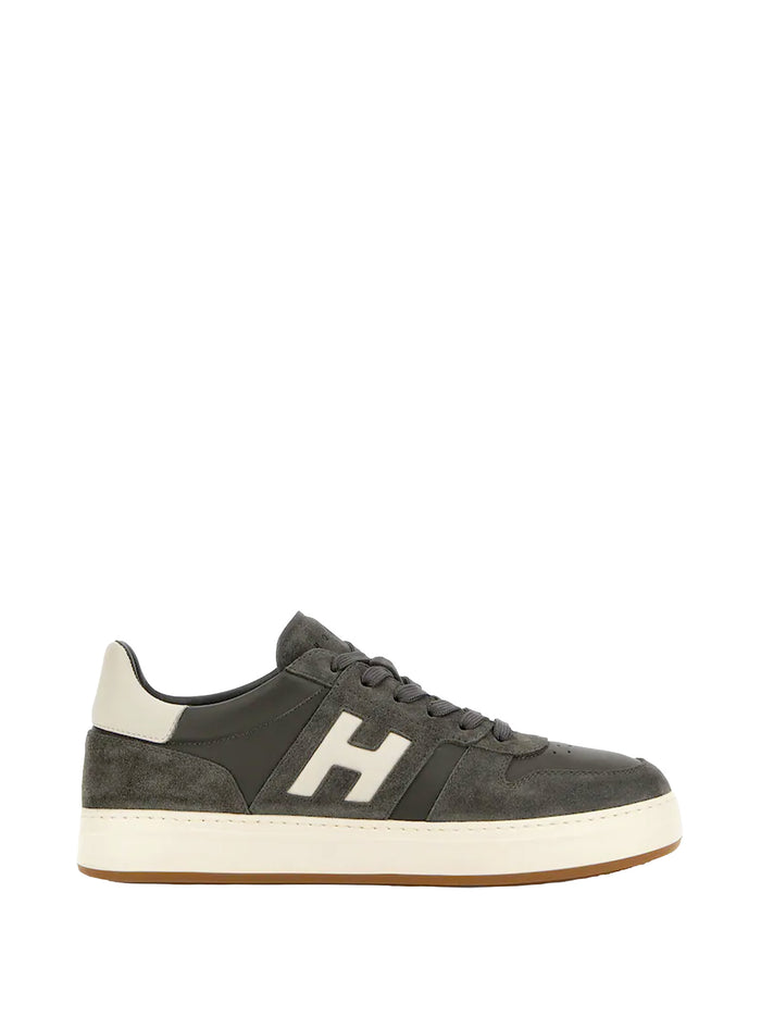 Hogan Sneakers Dark Olive Grey Leather
