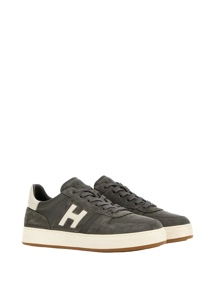 Hogan Sneakers Dark Olive Grey Leather