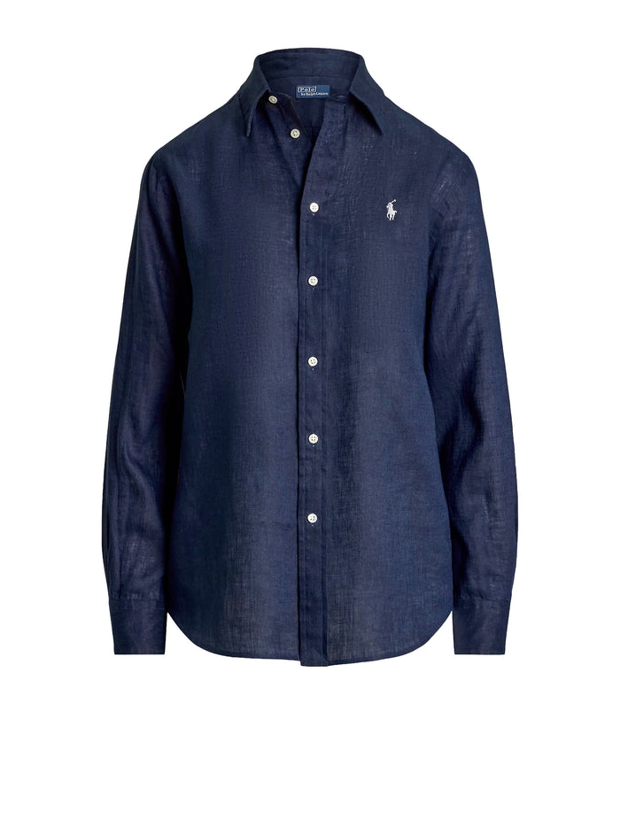 Polo Ralph Lauren Shirts Tidal Navy Linen