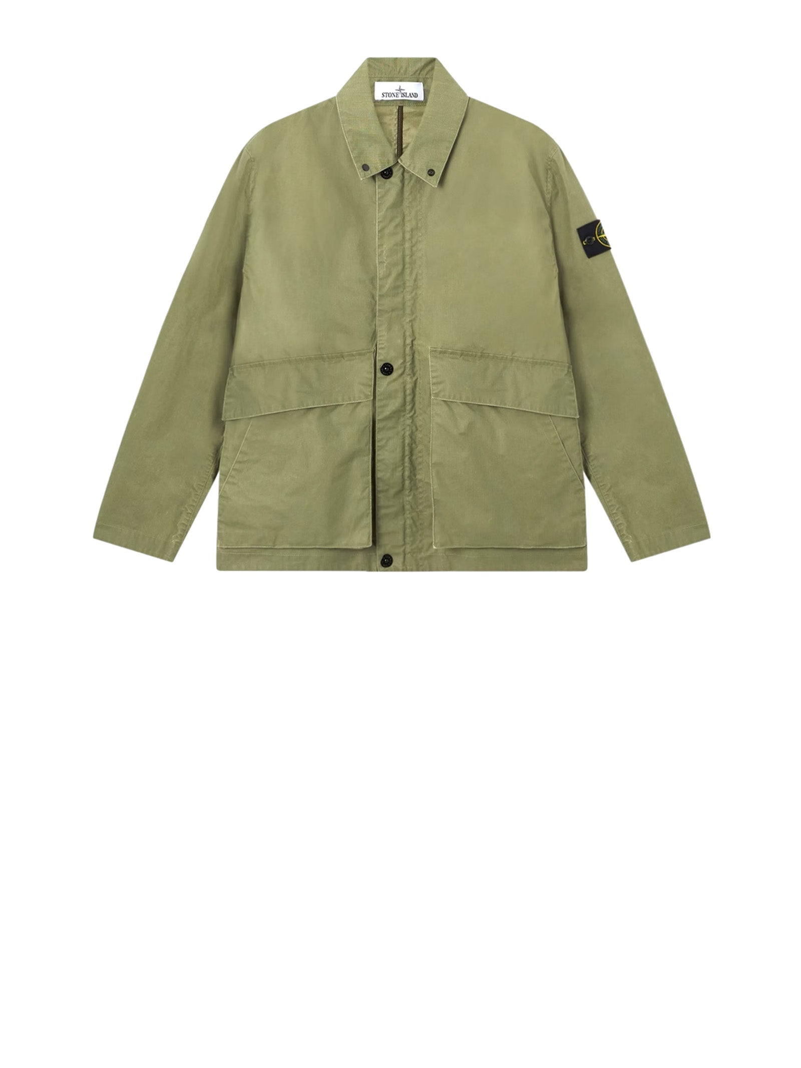 Stone Island Coats Military Green Poliestere + Cotone