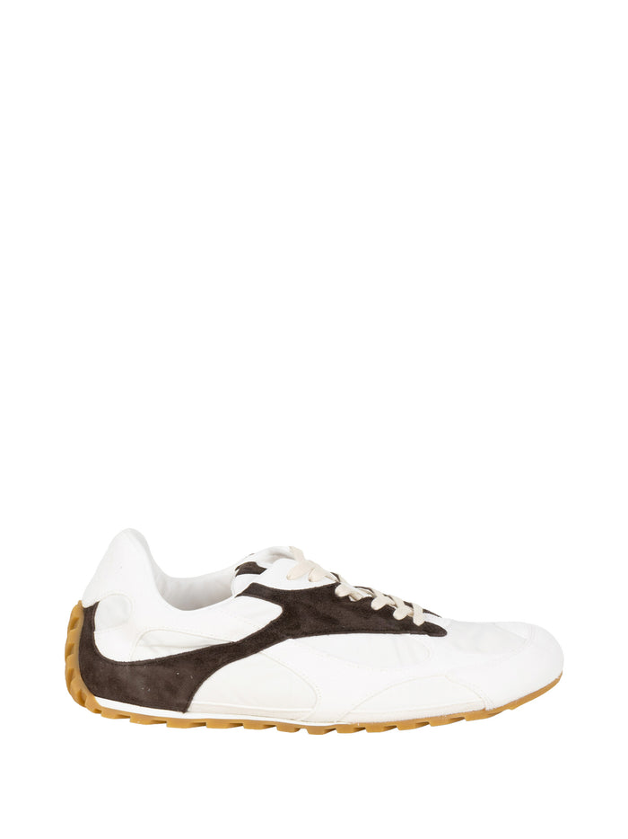Bottega Veneta Sneakers White Espresso Calf Leather
