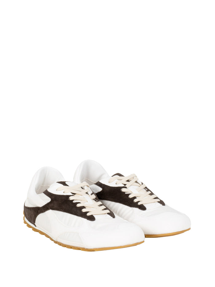 Bottega Veneta Sneakers White Espresso Calf Leather