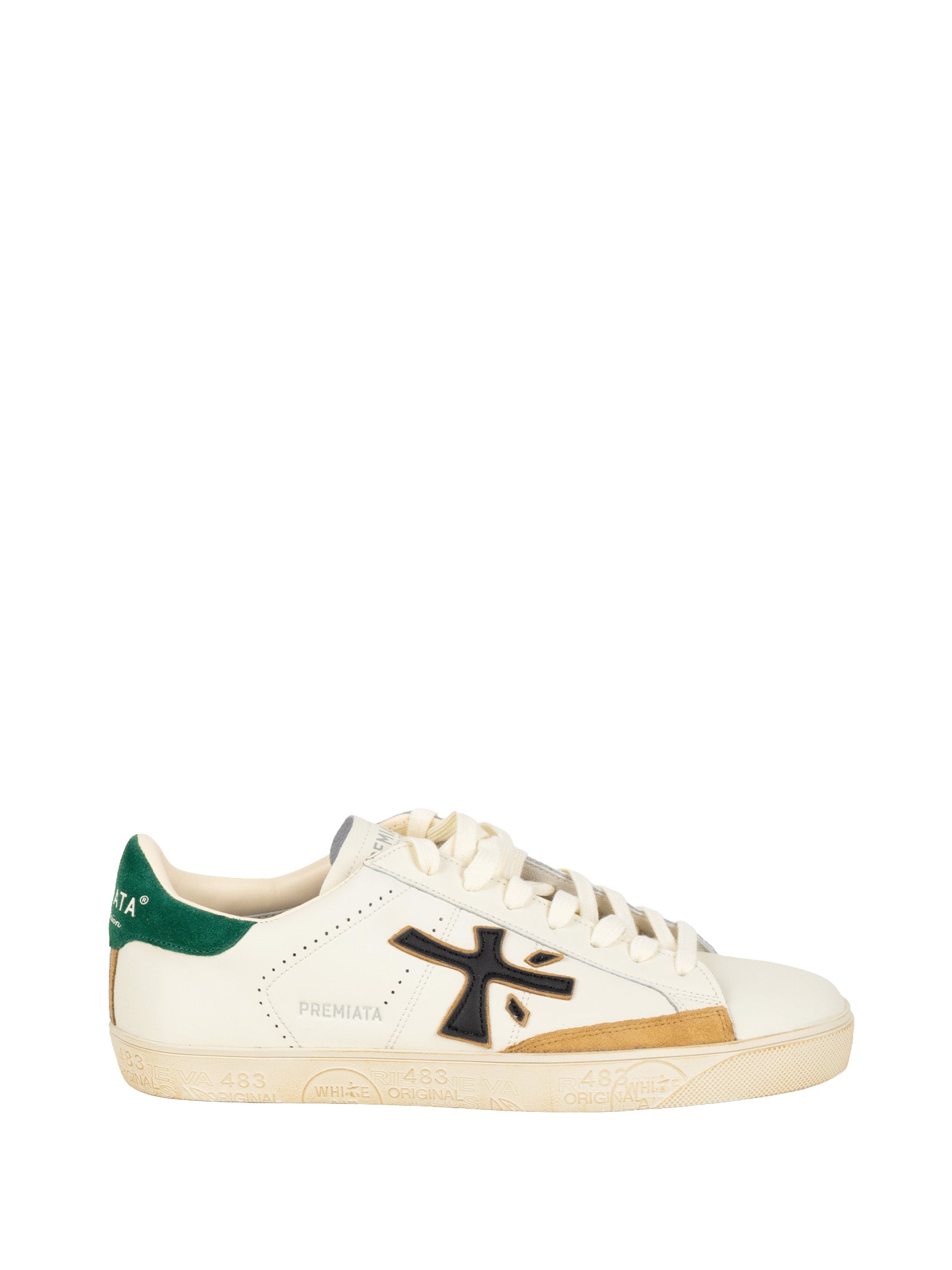 PREMIATA 1 LINEA Sneakers Bianco Verde Nero Leather/suede
