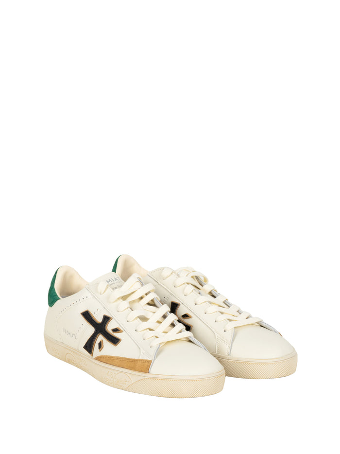 PREMIATA 1 LINEA Sneakers Bianco Verde Nero Leather/suede