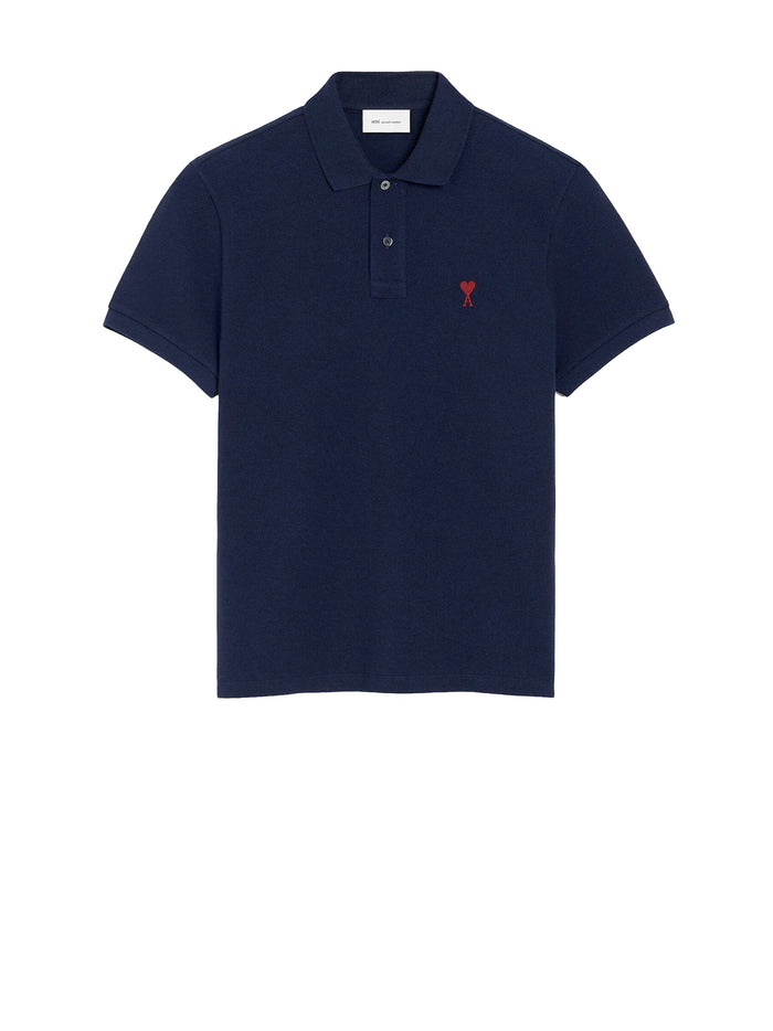 Ami T-Shirts And Polos Bleu Nuit Main Material : Cotton