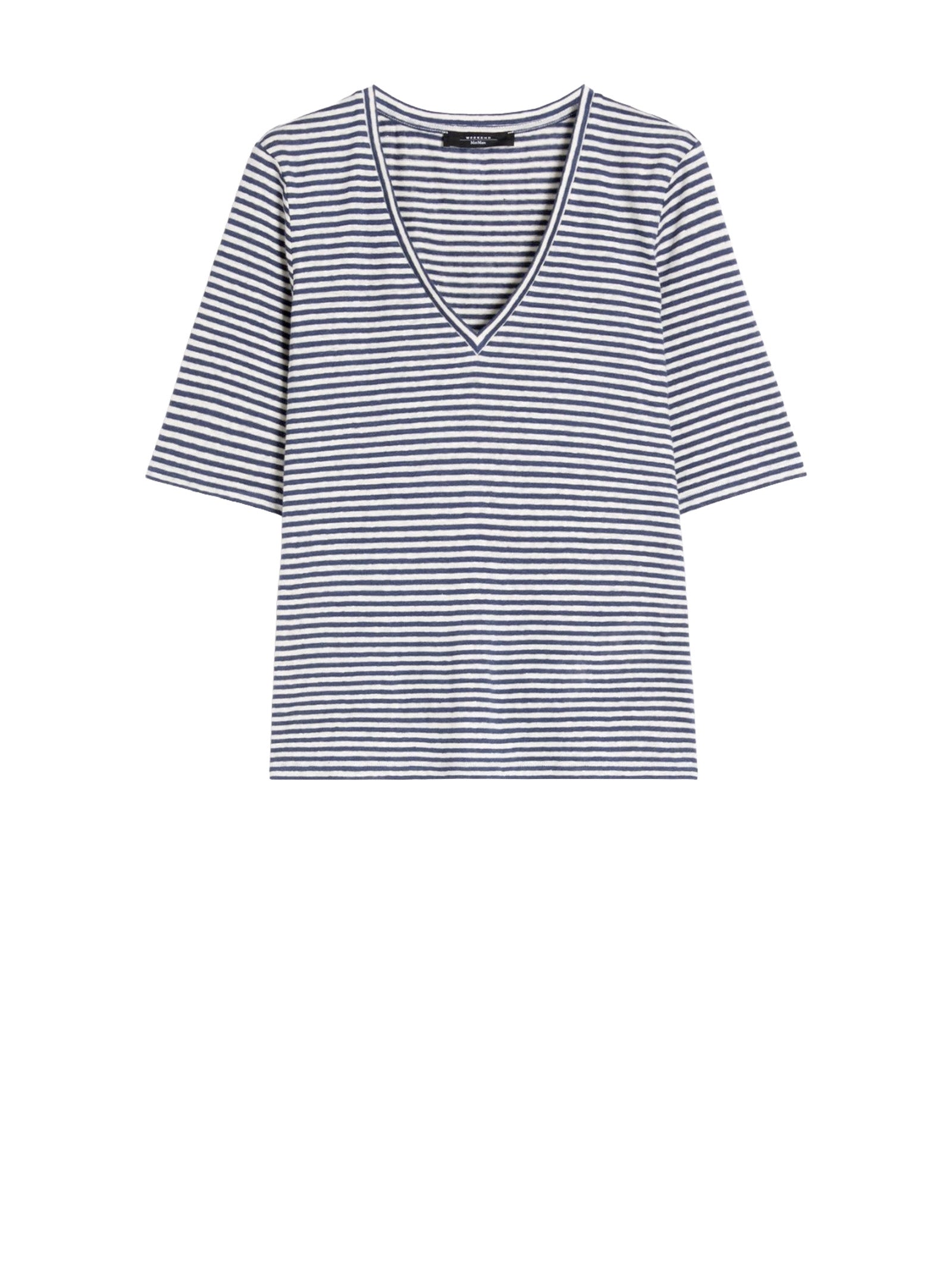 Max Mara Weekend Shirts Riga Ecru Blu