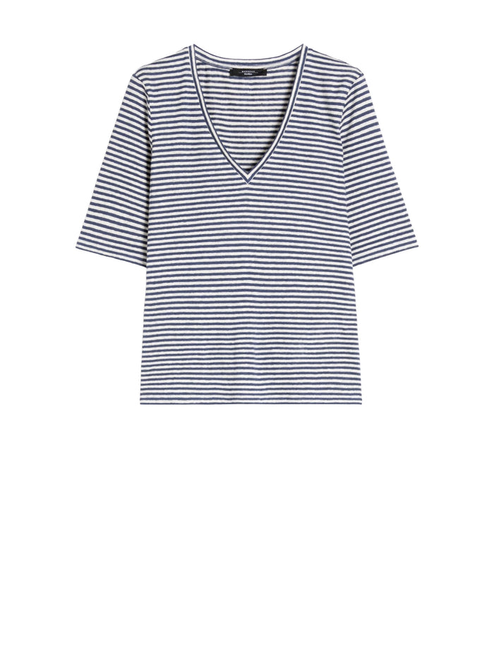 Max Mara Weekend Shirts Riga Ecru Blu