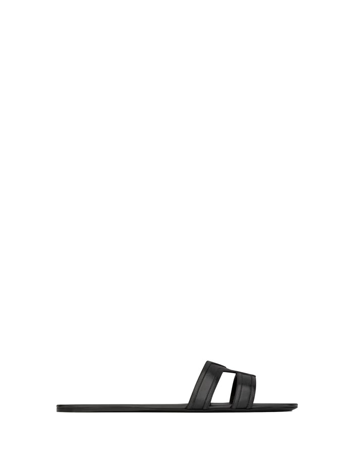 Saint Laurent Sandals Black Calf Leather