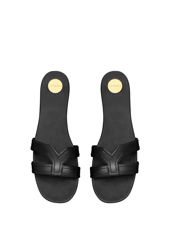 Saint Laurent Sandals Black Calf Leather