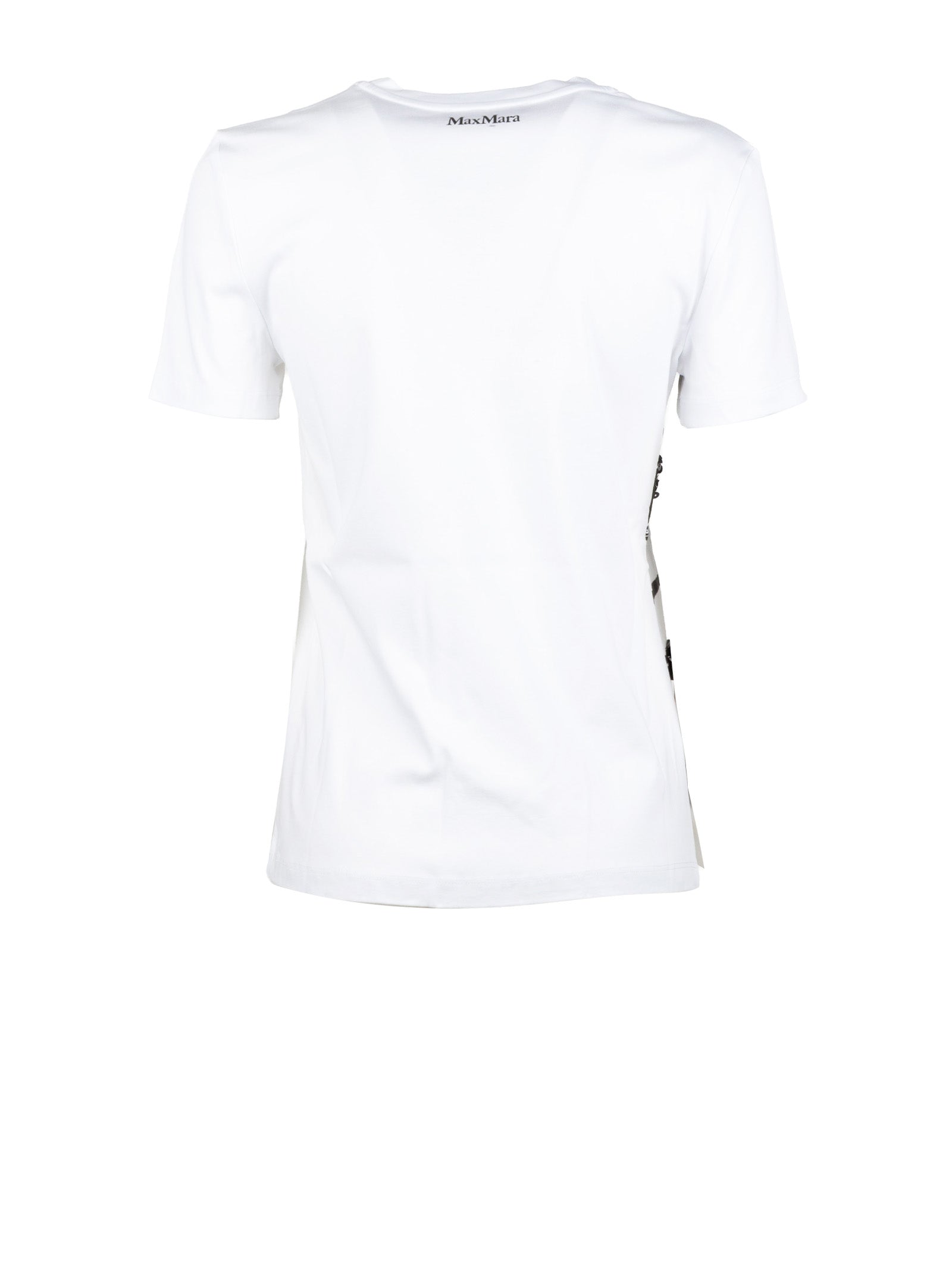 Max Mara Studio T-Shirts And Polos Stampa Zebra A Maglia Cotone