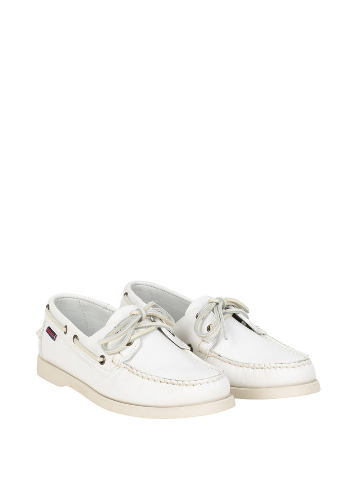 Sebago Flat Shoes White Leather Upper