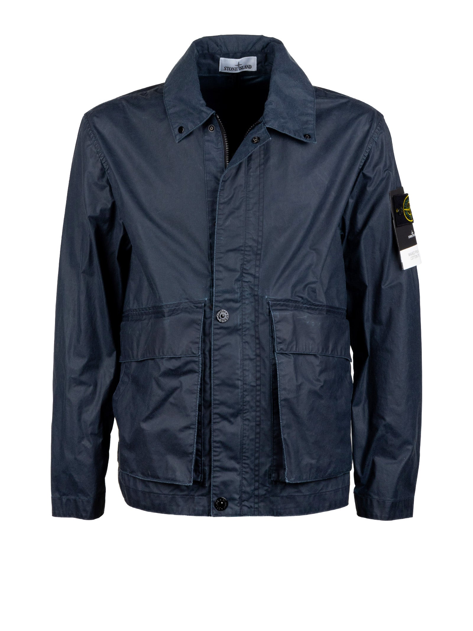 Stone Island Coats Blue Poliestere + Cotone