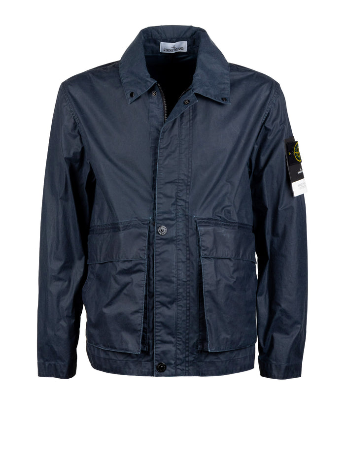 Stone Island Coats Blue Poliestere + Cotone