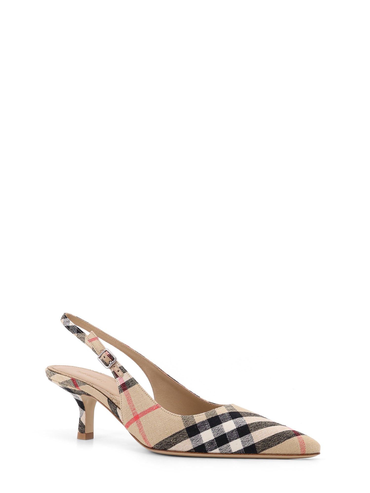 Burberry With Heel Sand Ip Check Canvas/pelle