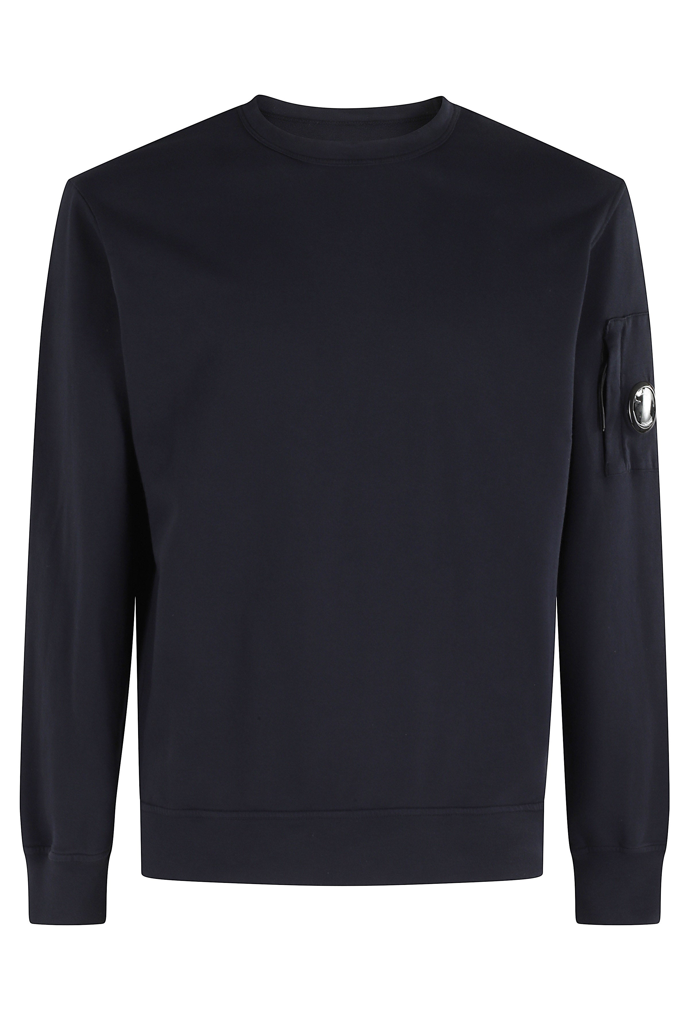 Light Fleece Crewneck Sweatshirt Blue Cotton Felpa